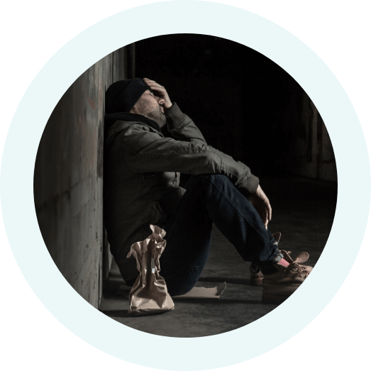 Man who is habitually addicted to alcohol