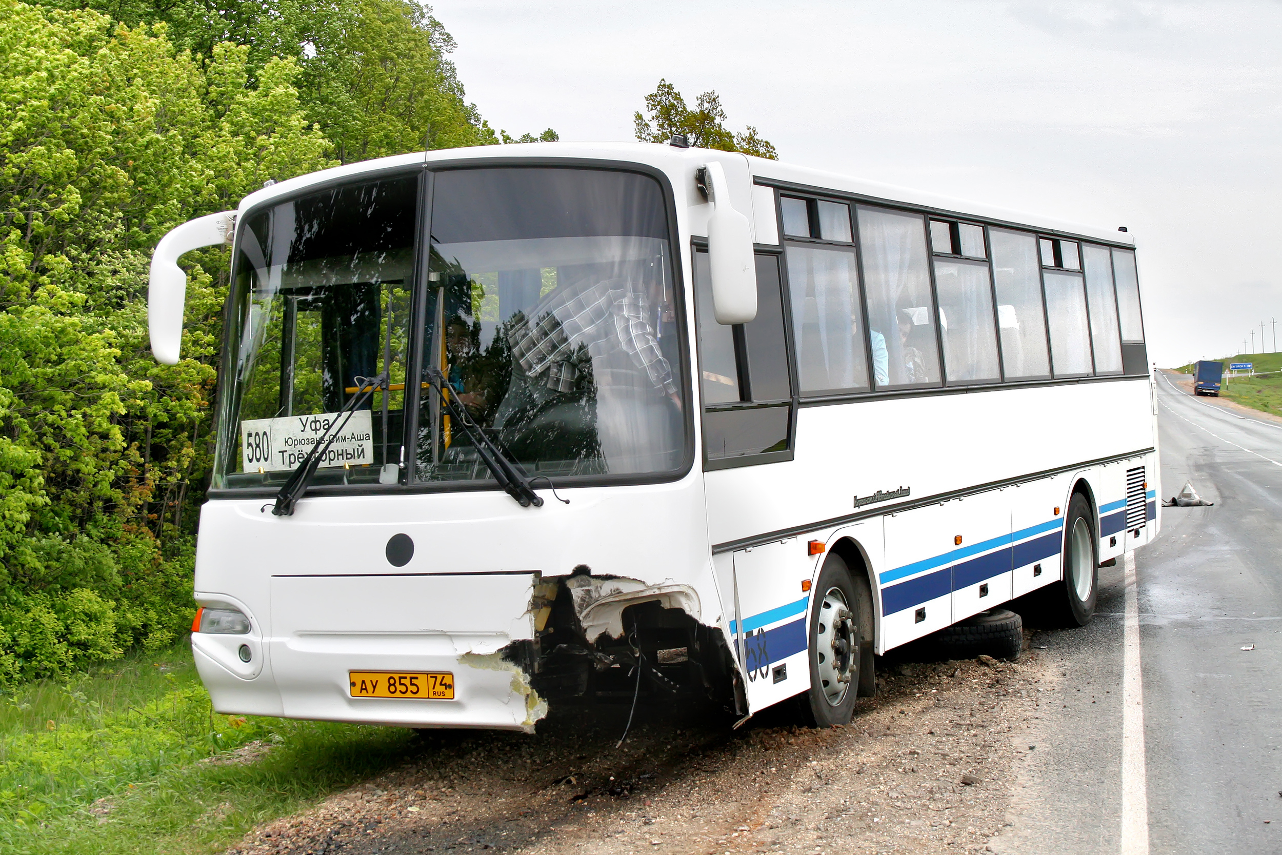 Commercial bus accident