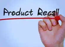 Hand writing inscription Product Recall with marker
