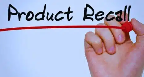 Hand writing inscription Product Recall with marker