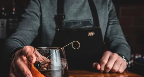 Barman with a cocktail.