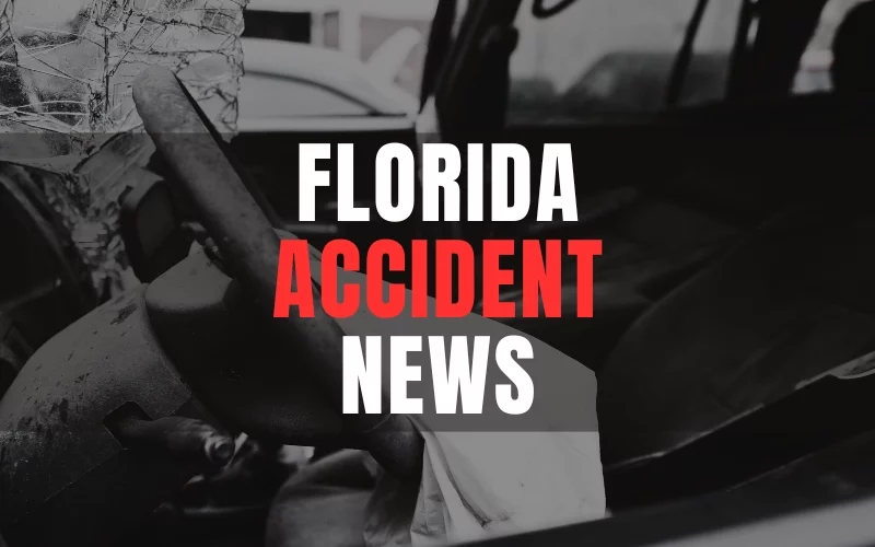 Steering wheel with airbag after crash.