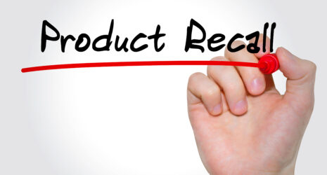 Hand writing inscription Product Recall.