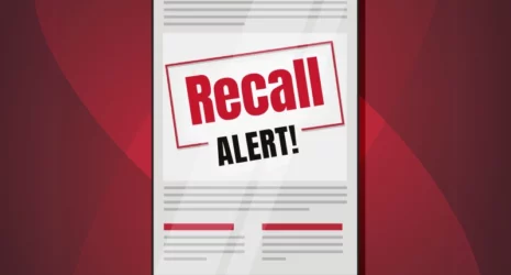 Recall alert on a mobile device.