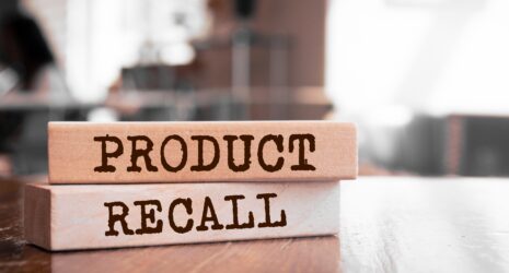 Wooden blocks with words 'Product Recall'.