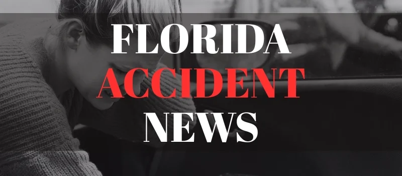 Florida Accident News text overlay on image of a woman leaning into a car.