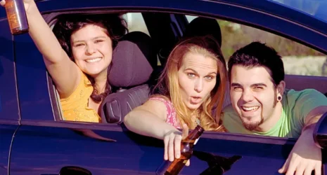 Underage youth drinking and driving.