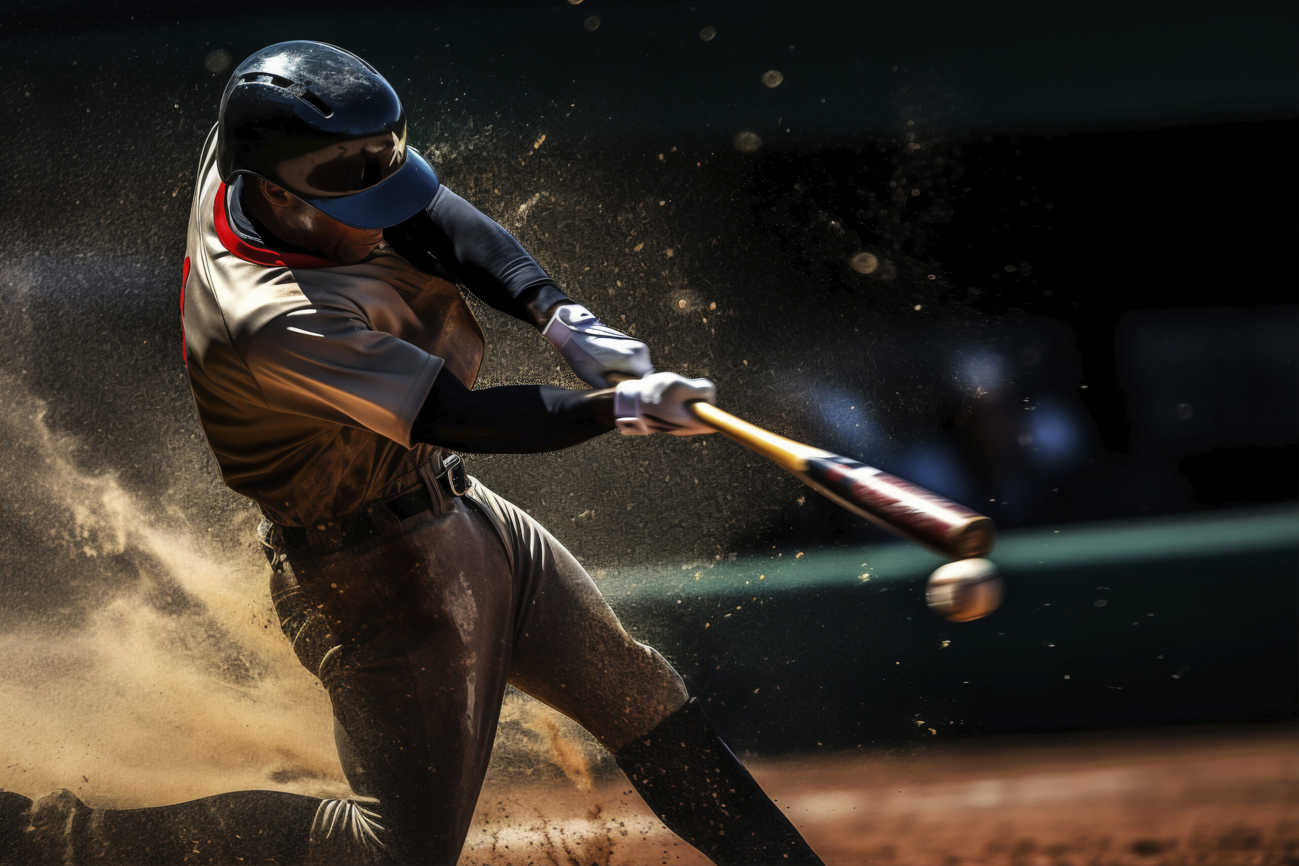 baseball batter hitting a ball during spring training in Florida